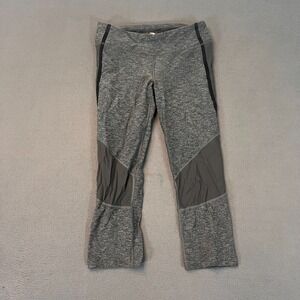 The North Face Yoga Pants Women's Med Gray Leggings Mid Rise Crop Colorblock Run